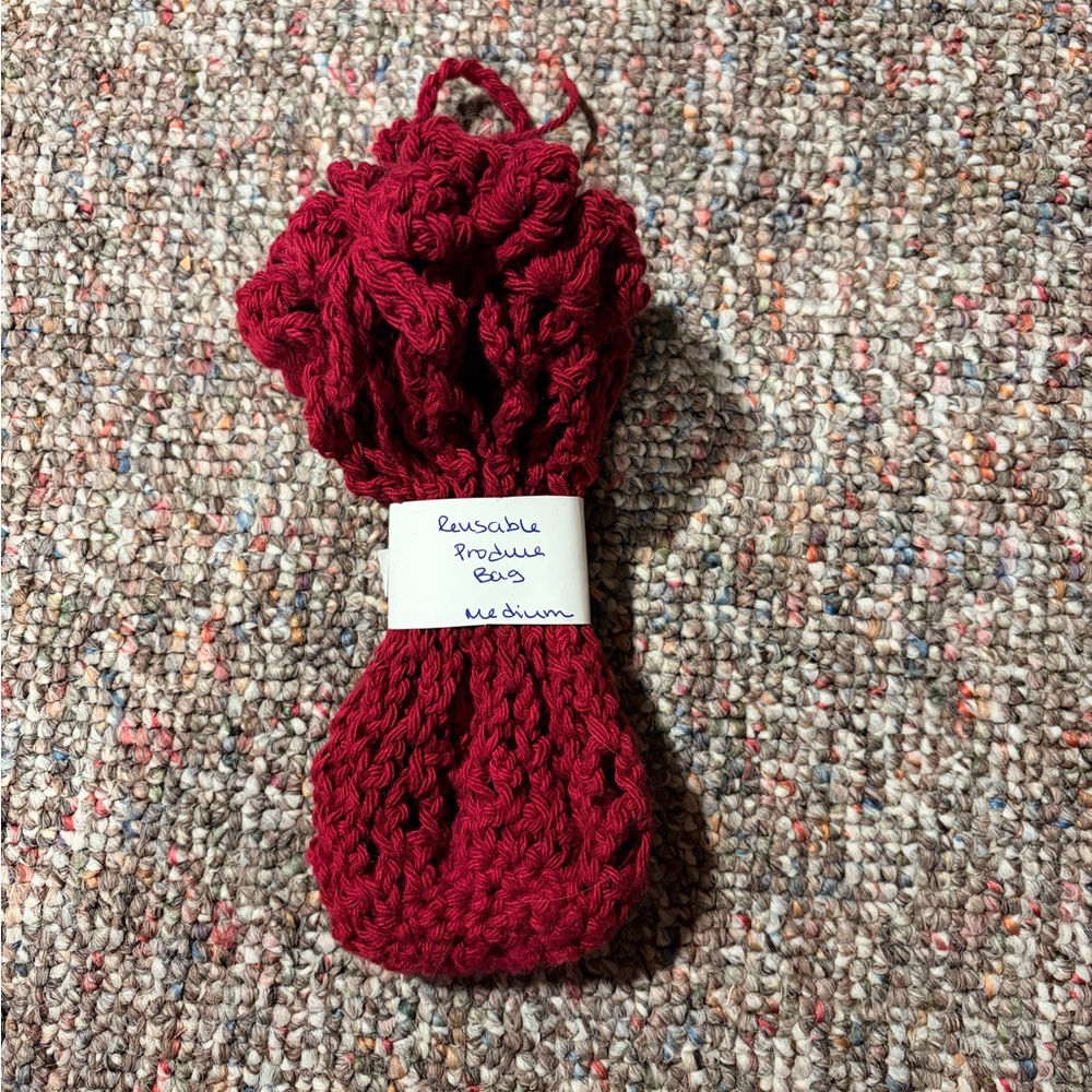 Handmade Reusable Crochet Produce Bag. Size M.